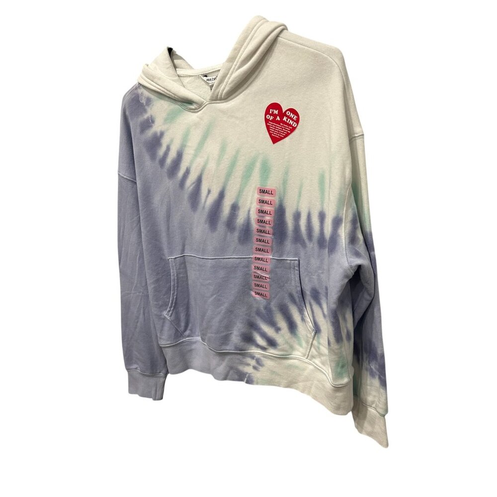 Wildfox NEW Tie Dye Hoodie Sweatshirt Size Small Purple White - Picture 3 of 7